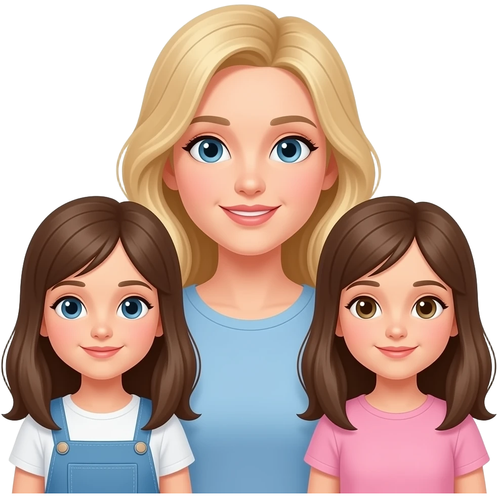Blond mum with 2 daughters emoji