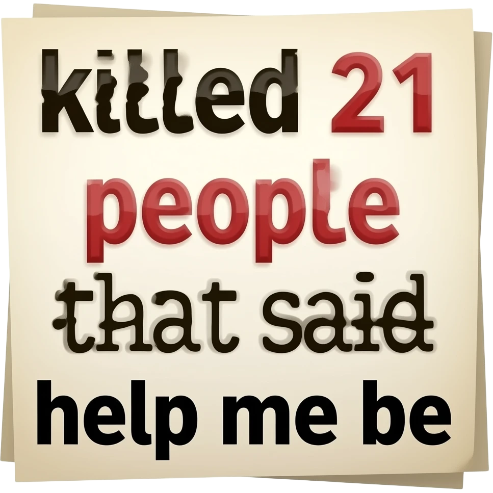 I killed 21 people that said help me be emoji