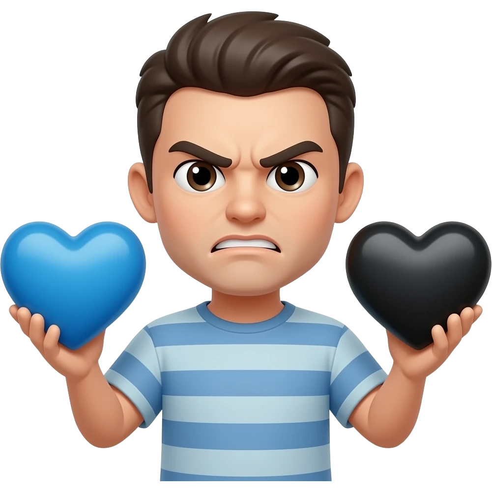 🩵+🖤+😡 emoji