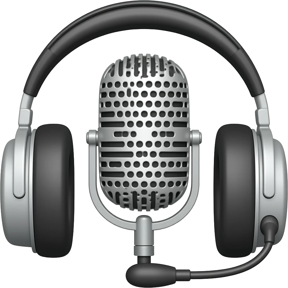 Put a flipped back microphone on the headset emoji