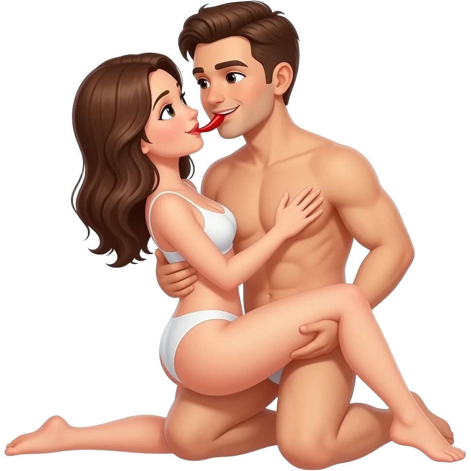 Full body Naked couples doing sex hot spicy emoji