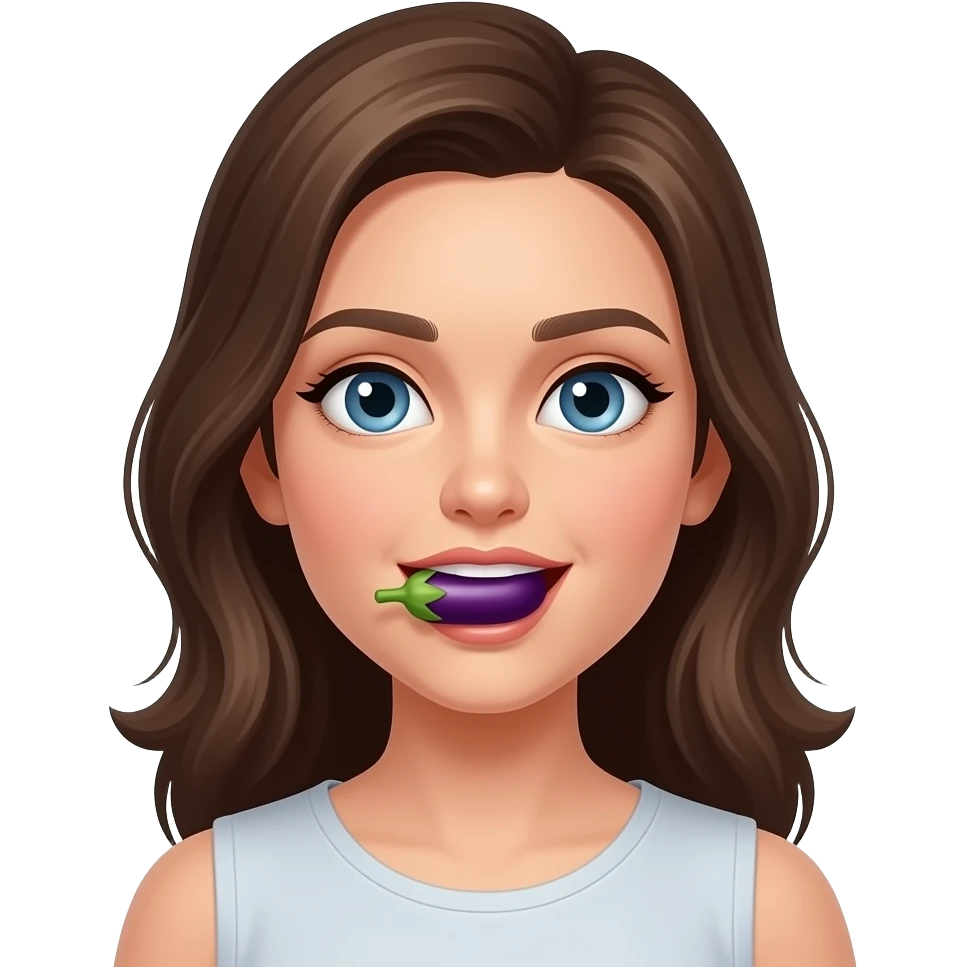 Egg plant inside Emily face emoji