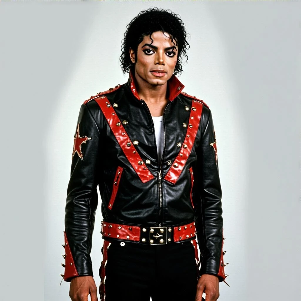 Michael Jackson wearing his Thriller jacket emoji