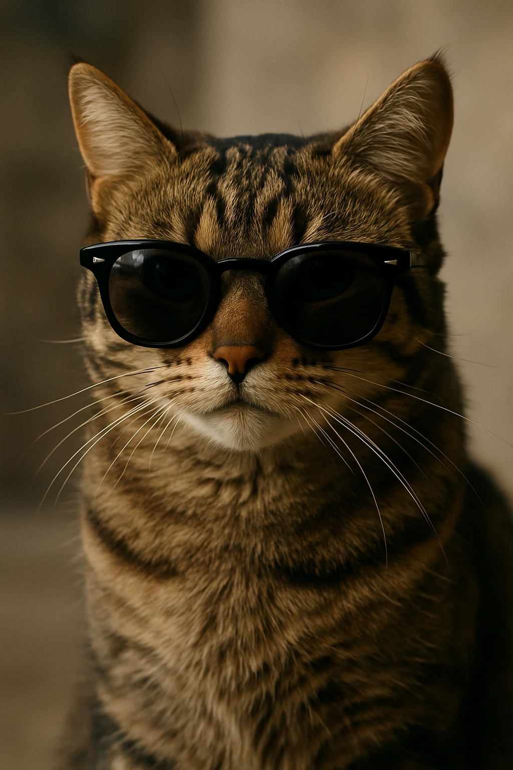 A cat wearing sunglasses, realistic photograph emoji
