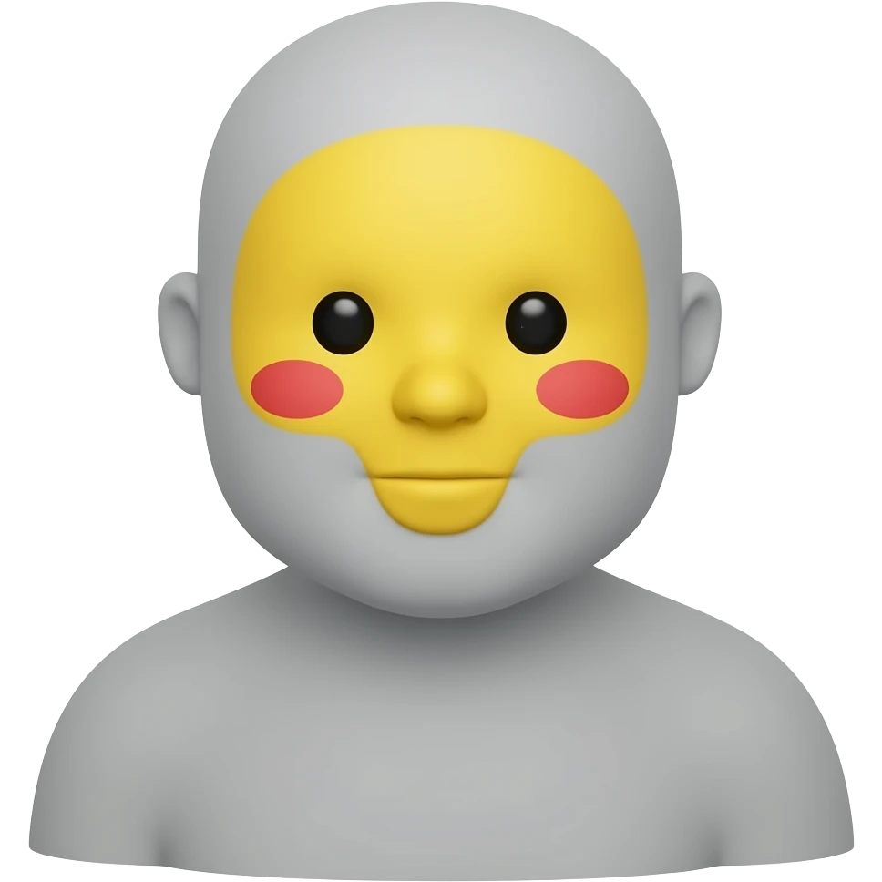 no pero de color gris pero la cara de color amarillo y que tenga las mejillas de color rojo emoji