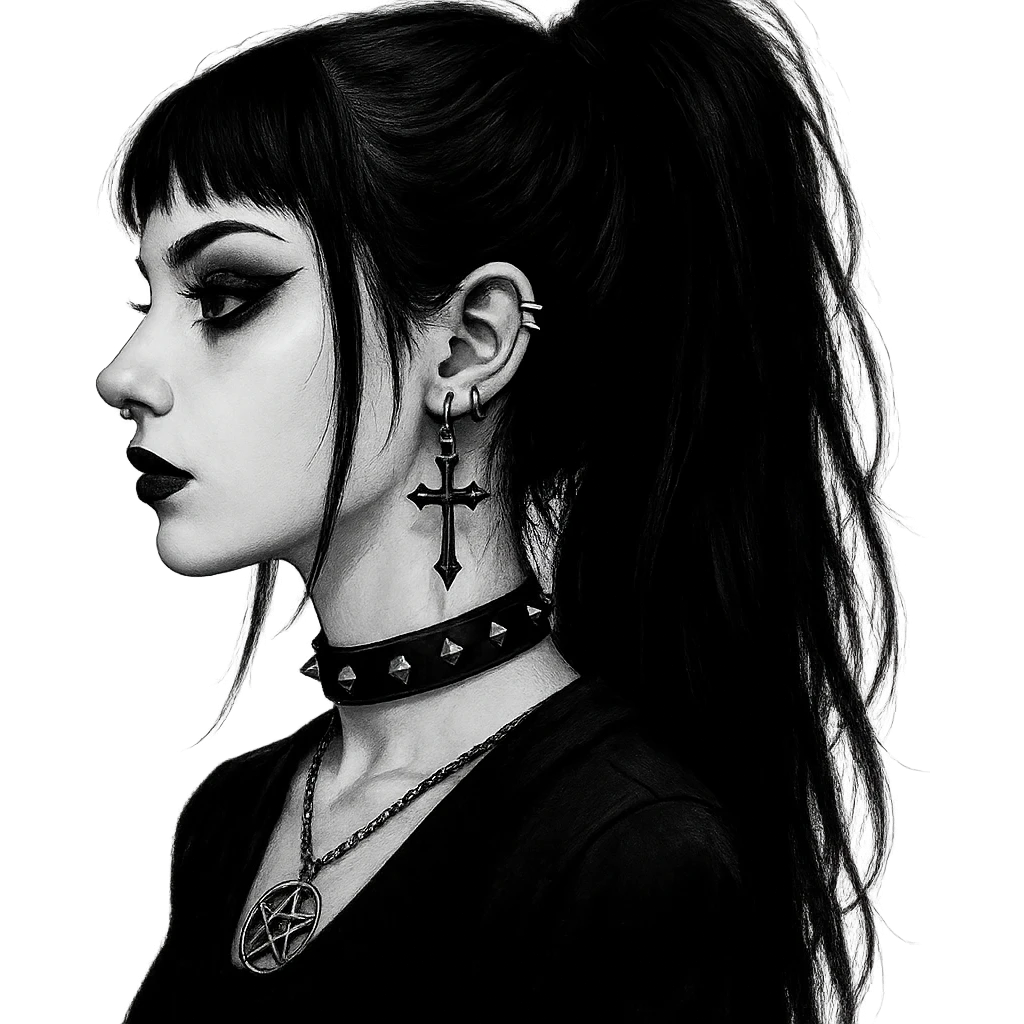 goth  profile girl, remove background emoji
