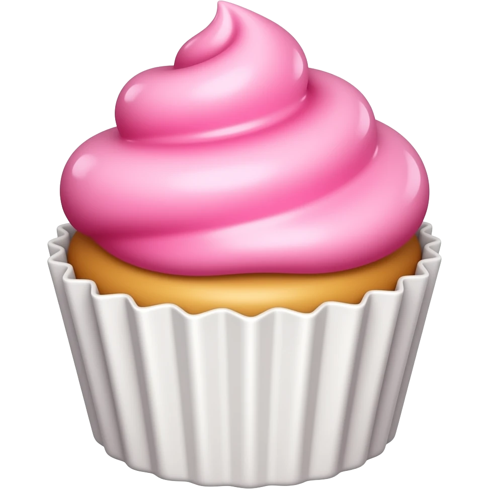Cupcake with pink icing emoji