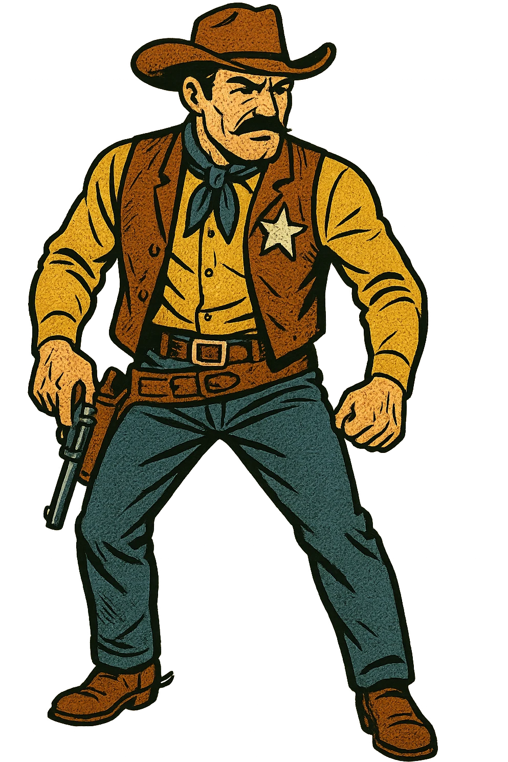 The full body of a tough looking Sheriff from the American West emoji