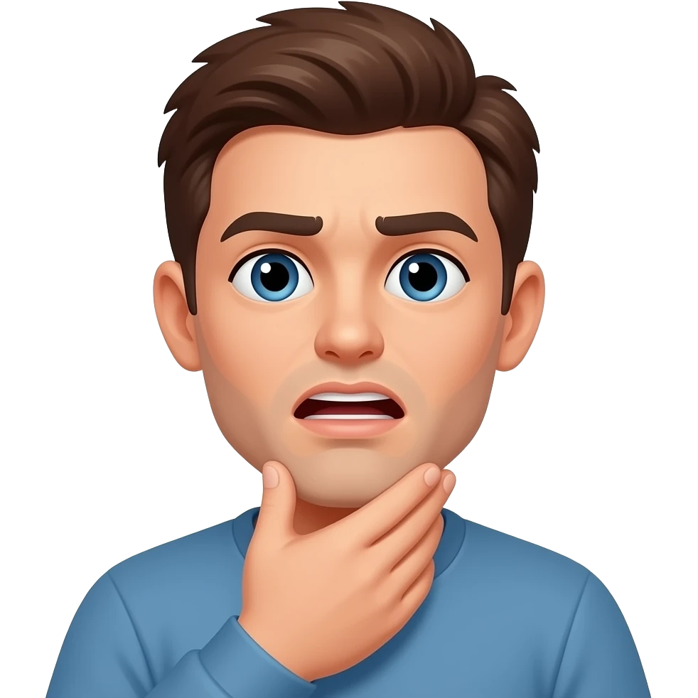 A person choking themselves emoji