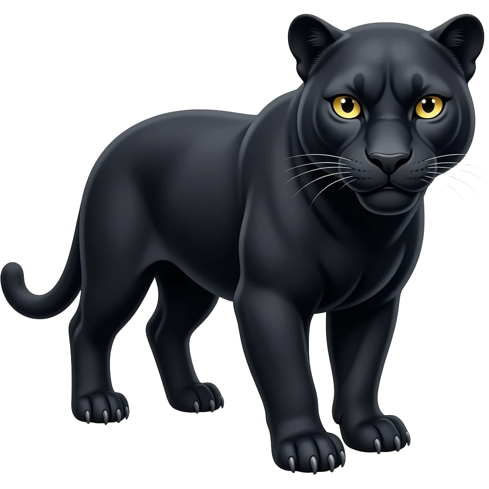 Plain black jaguar with yellow eyes fierce looking emoji