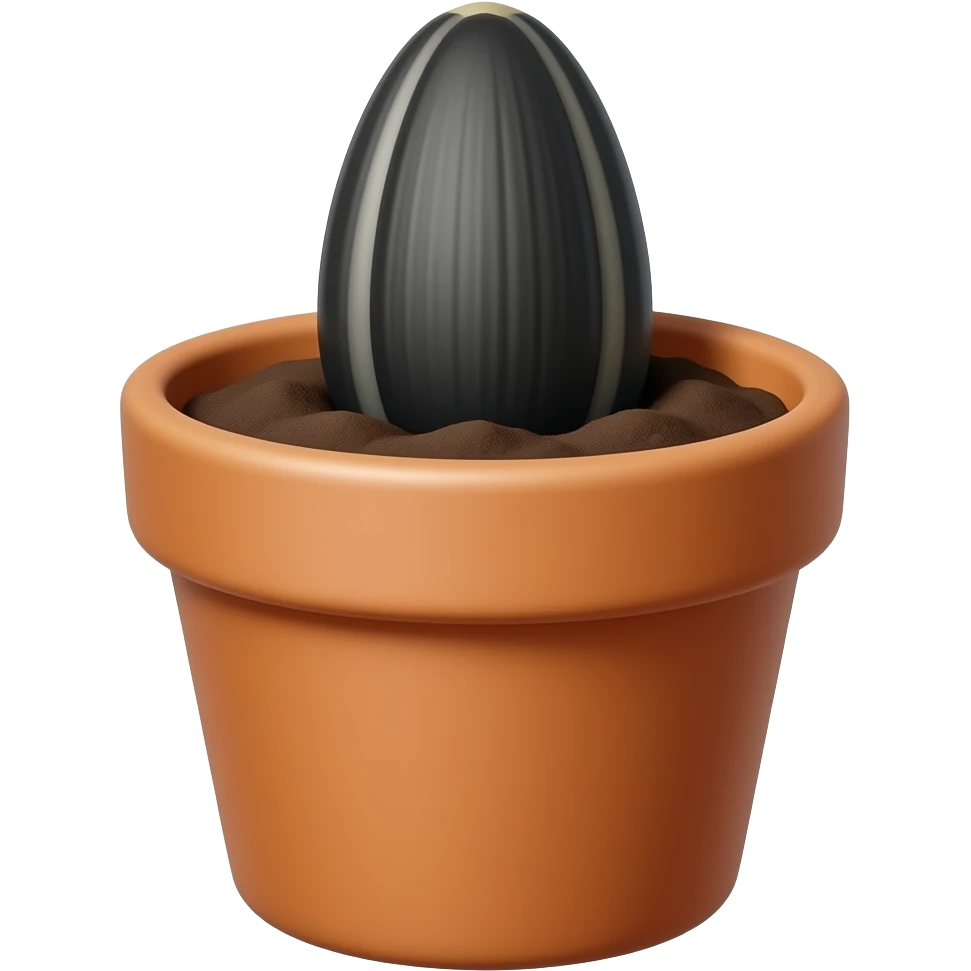 change the seed to black in the pot and dirt emoji