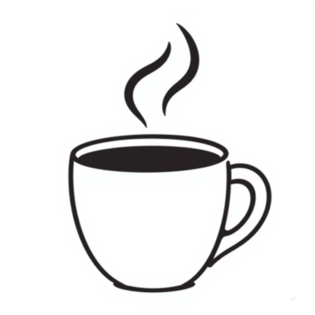 coffee cup hand drawn doodle style emoji