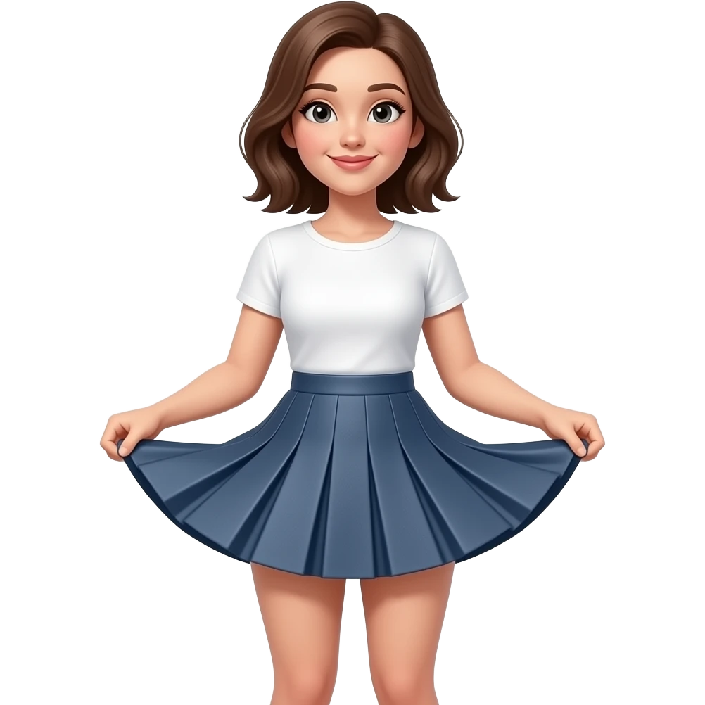 realistic female lifting up mini skirt emoji