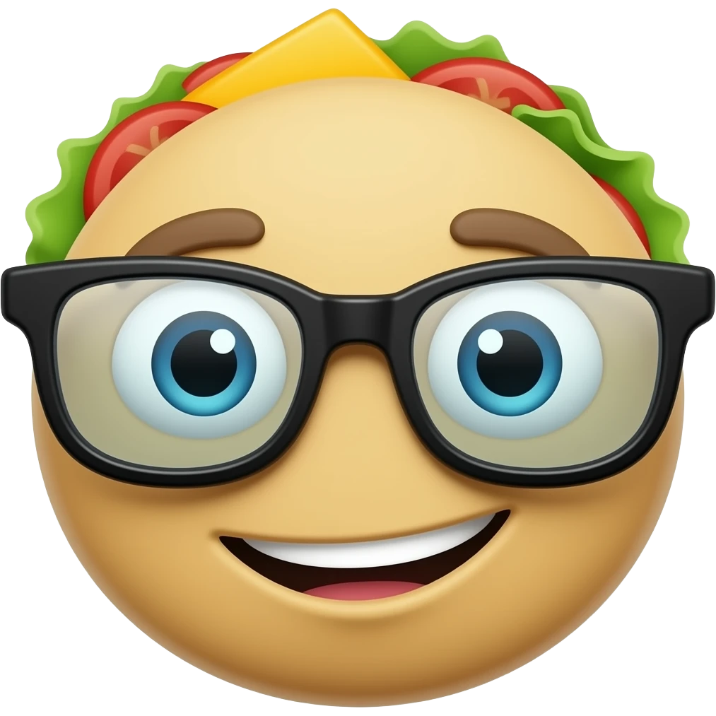 1 arepa con lentes emoji