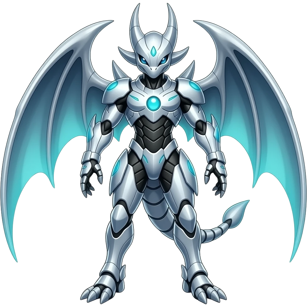 Cool Edgy Shiny Futuristic Ethereal Legendary Scizor-Deoxys-Digimon-Flygon-hybrid full body emoji
