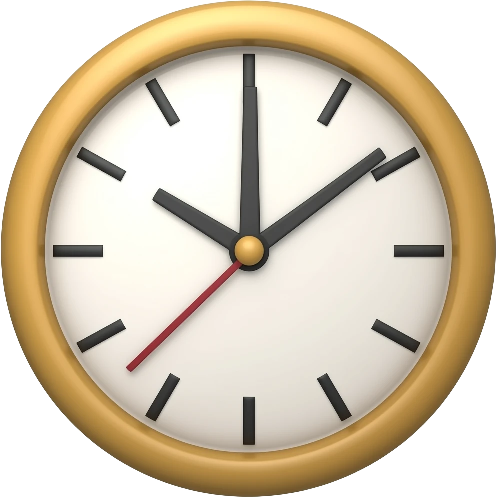 um calendario e no canto um relogio emoji