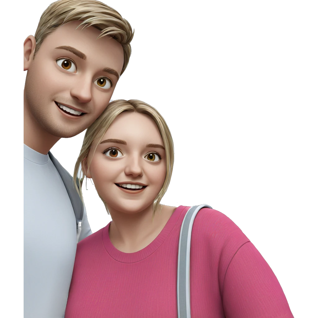 happy girl and boy outdoors emoji