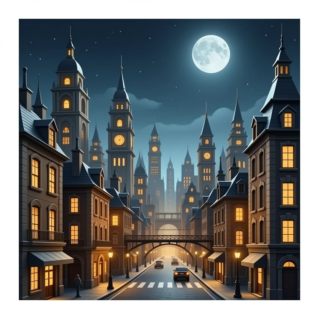 steampunk city night emoji