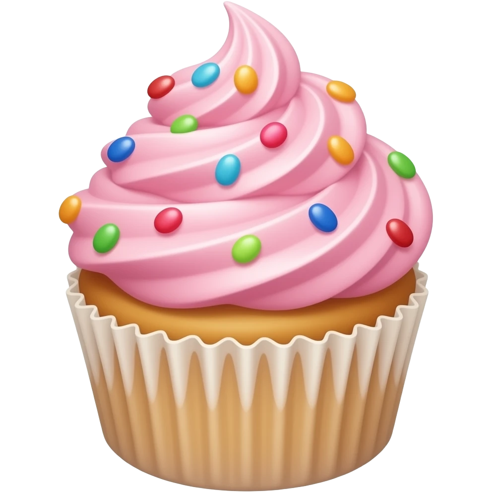 Cupcake with pink icing emoji