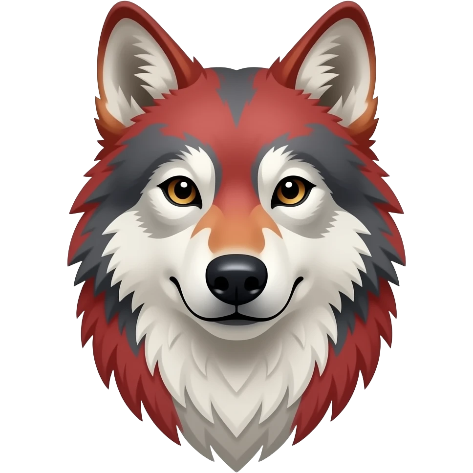 red grey and white wolf head and neck emoji