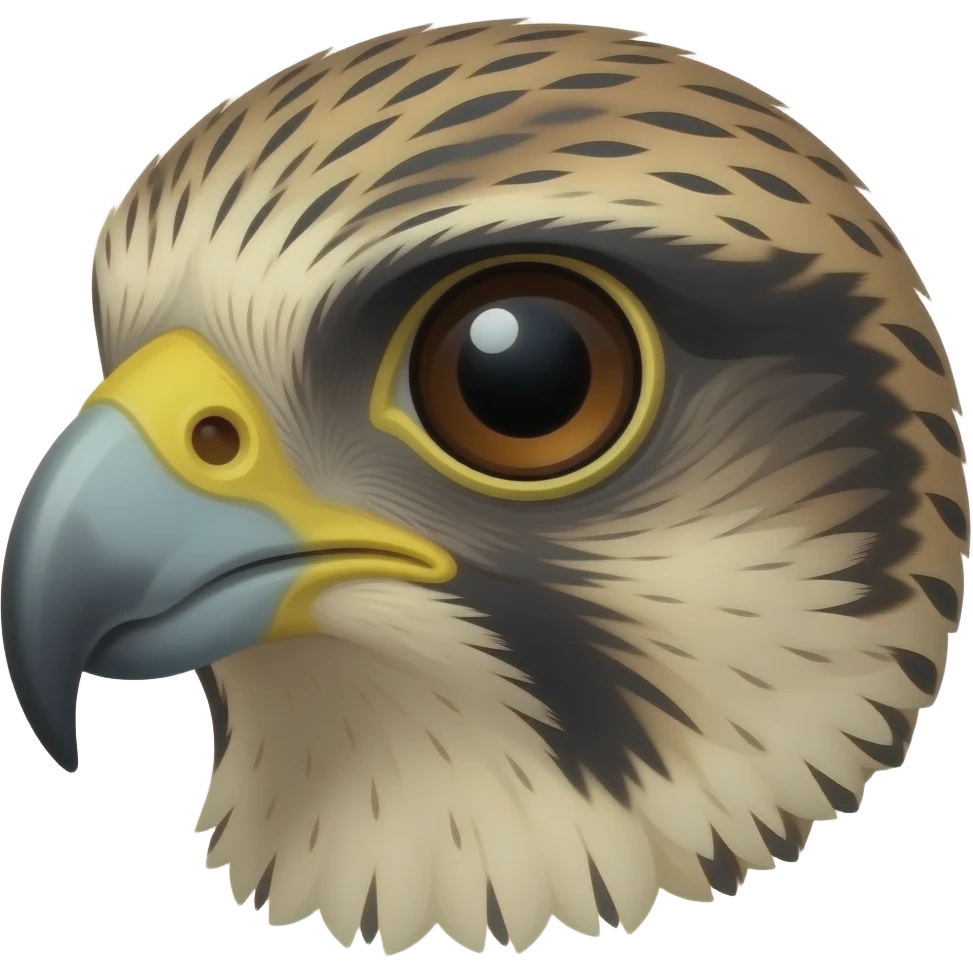 Falcon's eye, sharply slanted brow line emoji