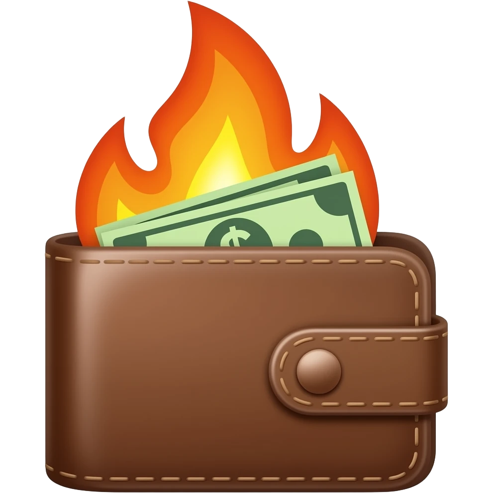 burning money wallet iOS emoji style emoji