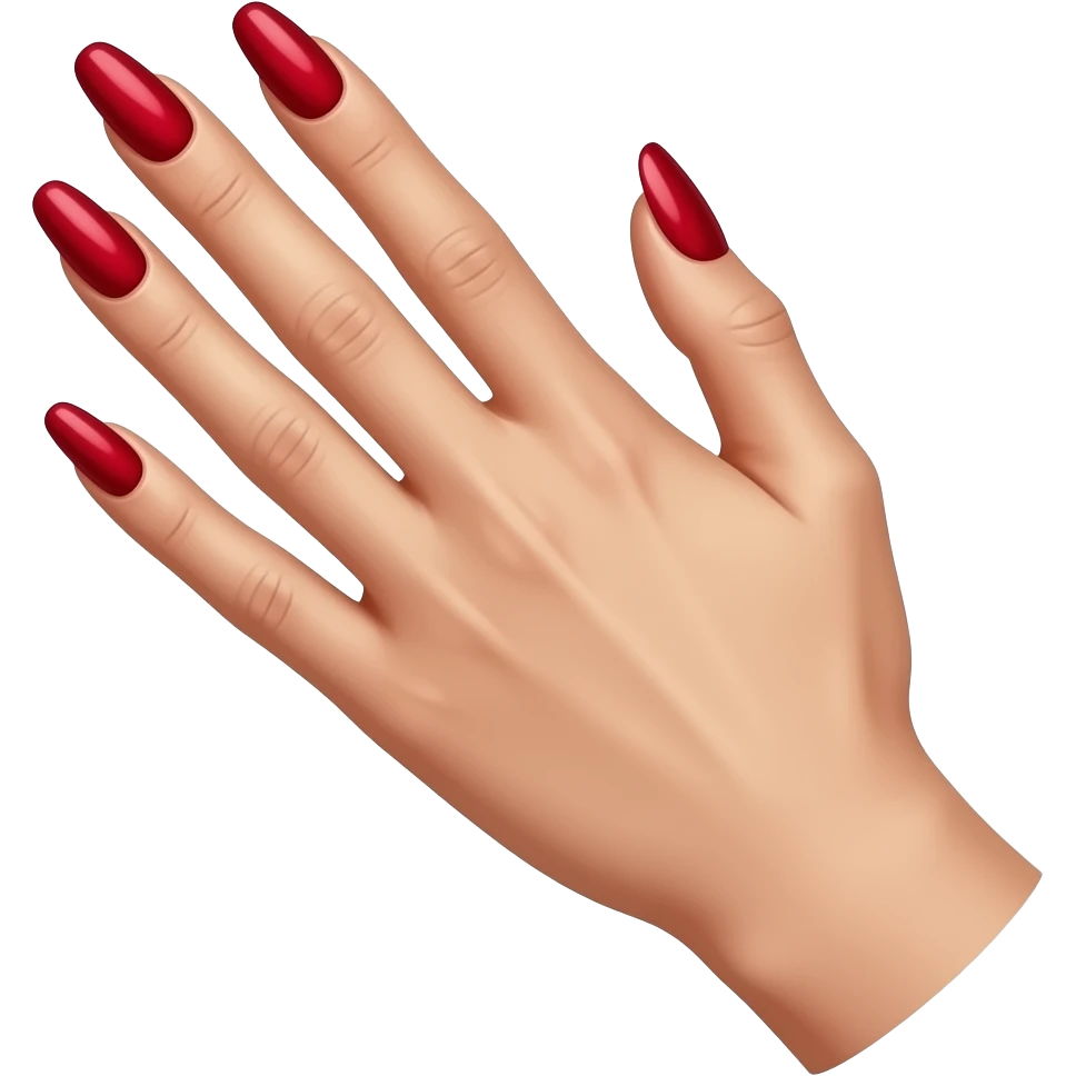 women red nail paint hand long nails emoji