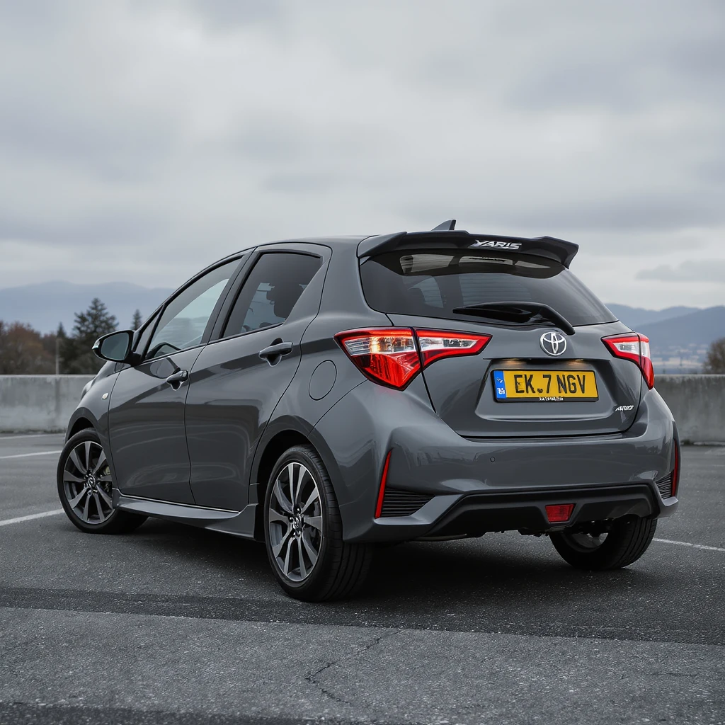 Toyota Yaris Gris, rear view emoji