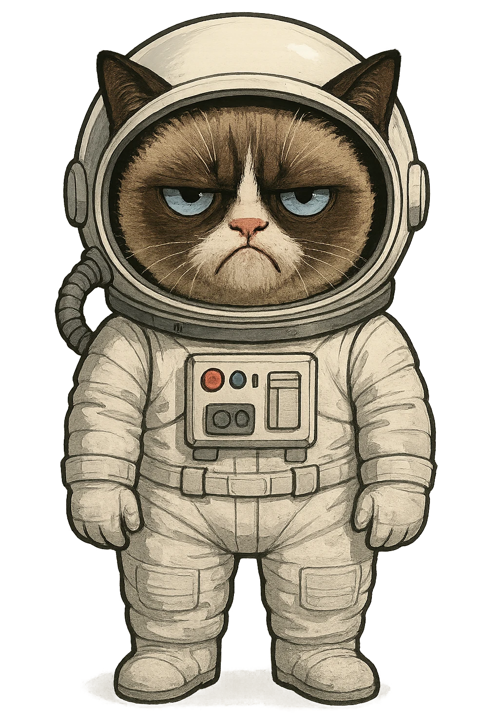 grumpy cat as an astronaut emoji