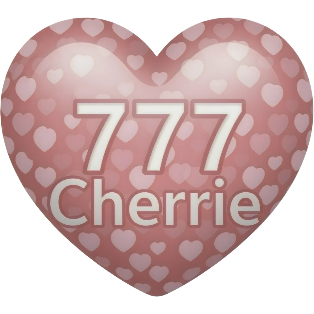 heart shaped 777 Cherrie illustration emoji