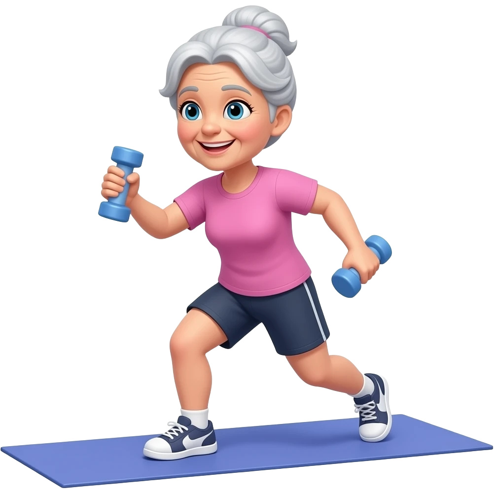 Grand mère qui fait du sport emoji