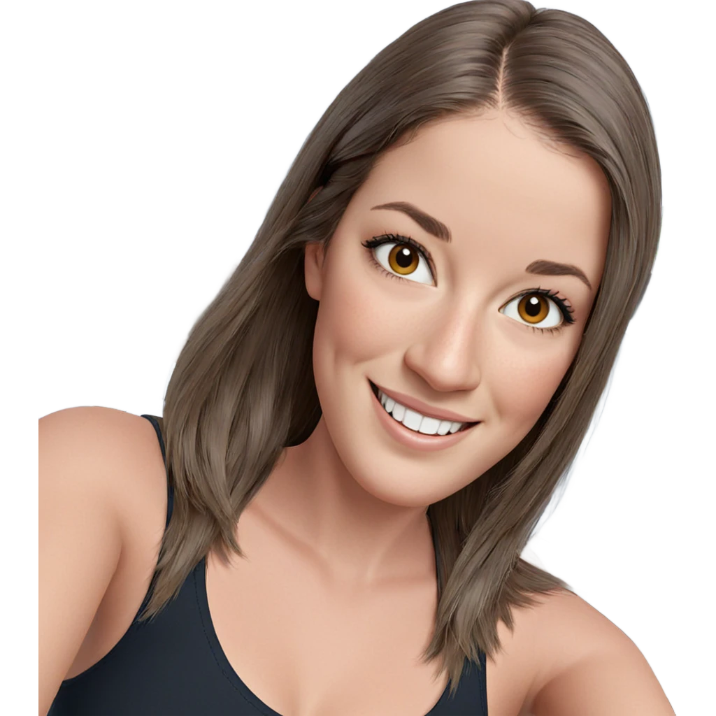 smiling girl with brown hair emoji