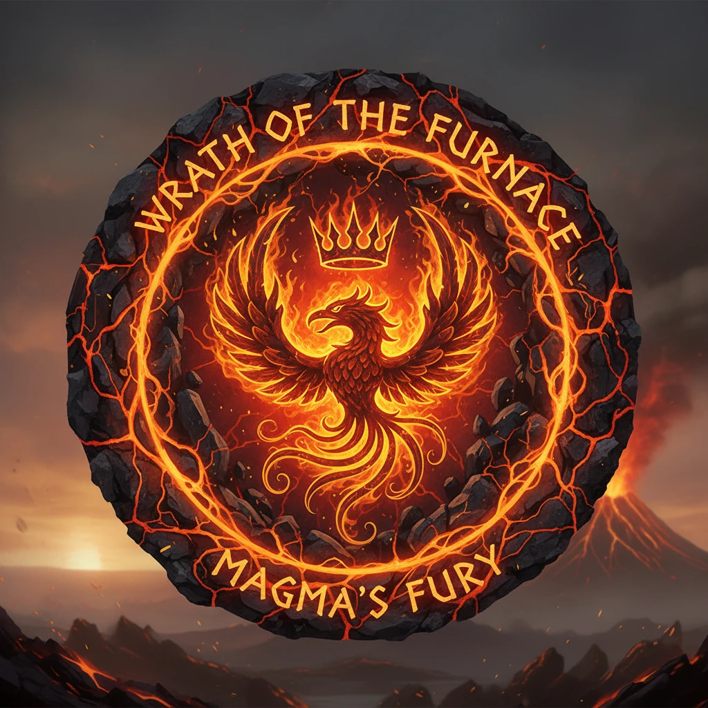 un emblème de la colère du feu et du magma emoji