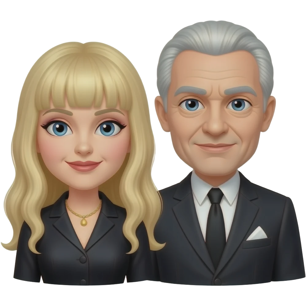 Mortícia  e Gomez Addams loiro emoji