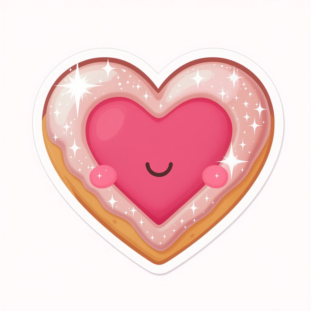 food heart emoji, cute and shiny, with sparkles, no background emoji