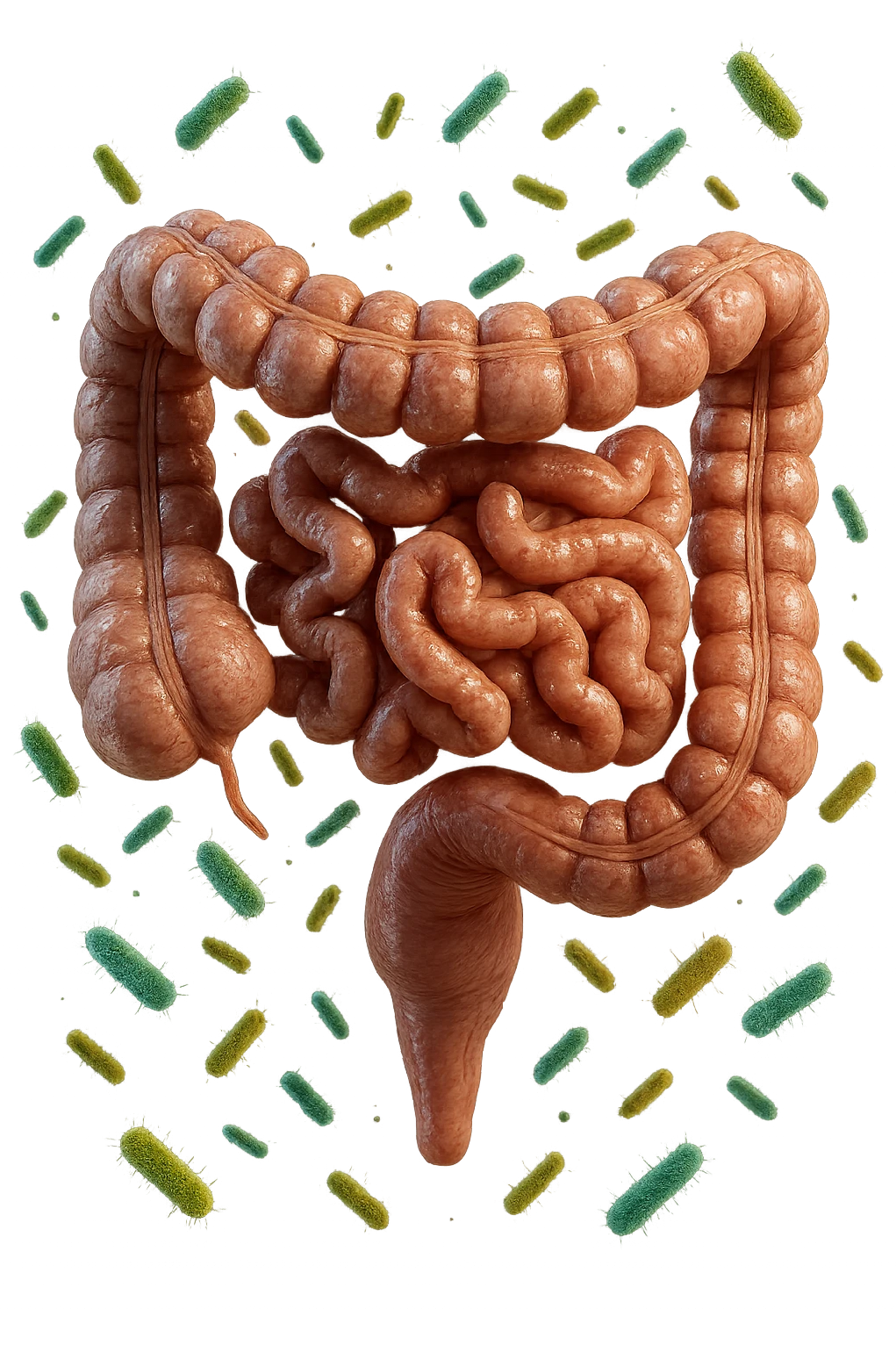 INTESTINO UMANO ANATOMICO REALISTICO CON BATTERI CHE GLI FLUTTUANO INTORNO, IPERREALISTICO 4K emoji