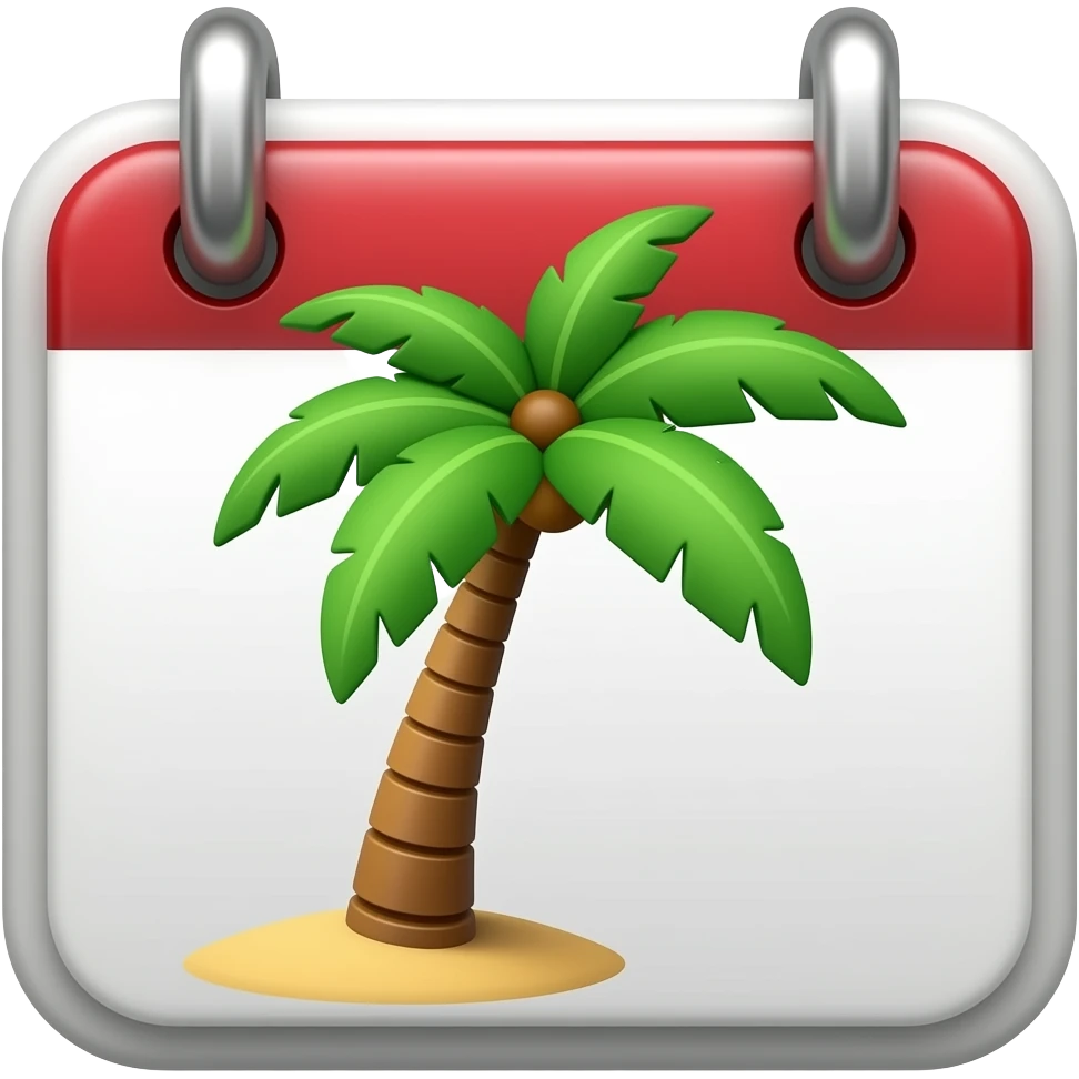 달력안에 야자수가 들어간 이모지 emoji