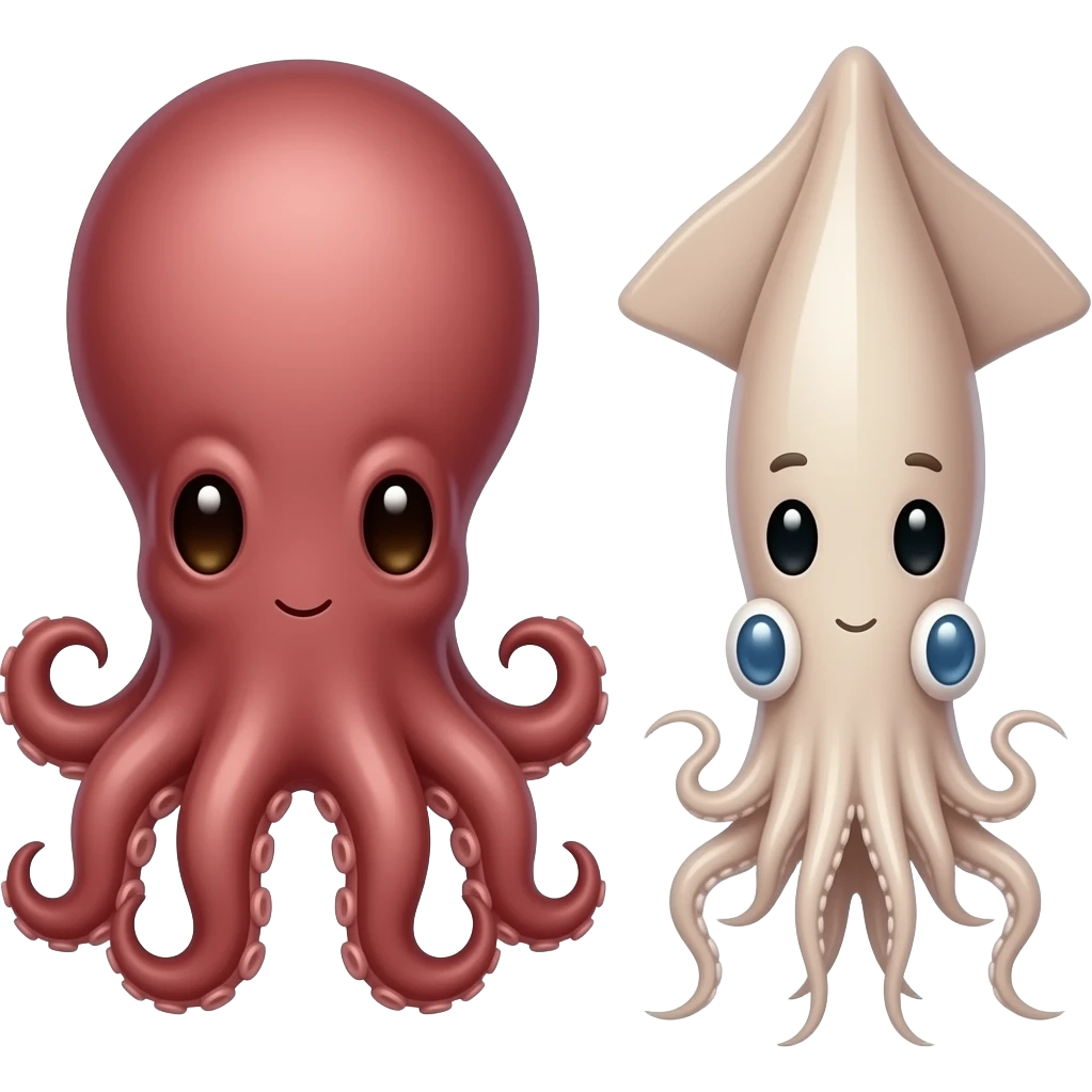 A octopus and a squids baby steamed emoji