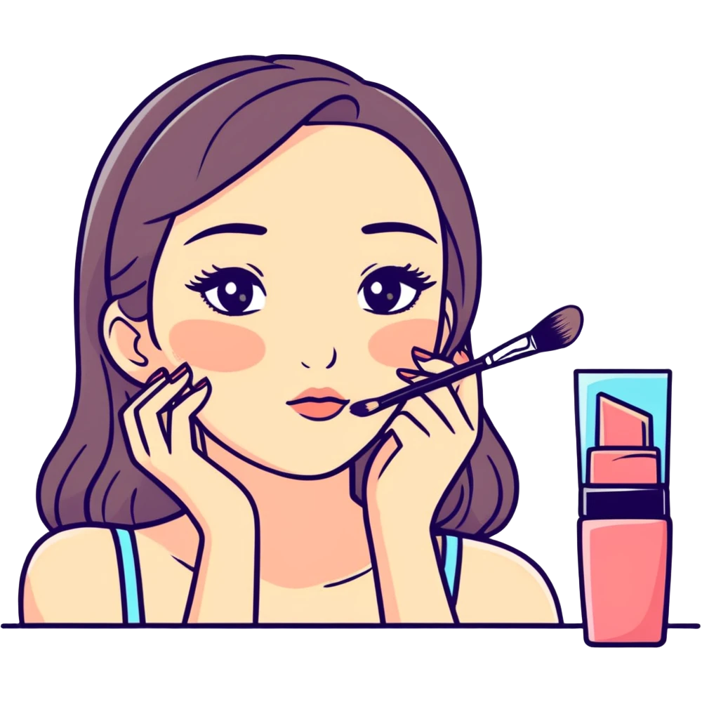 Girl doing makeup emoji