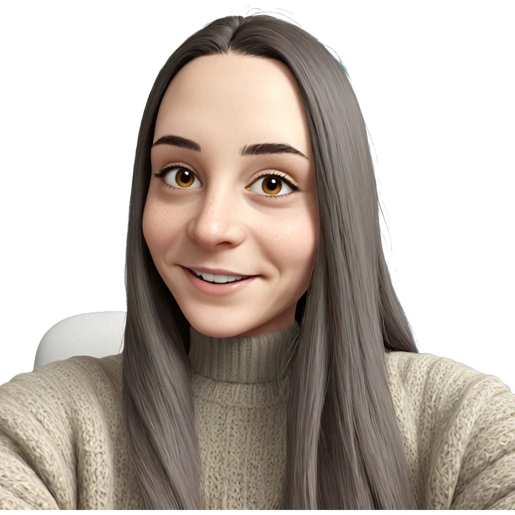 smiling girl in cozy sweater emoji