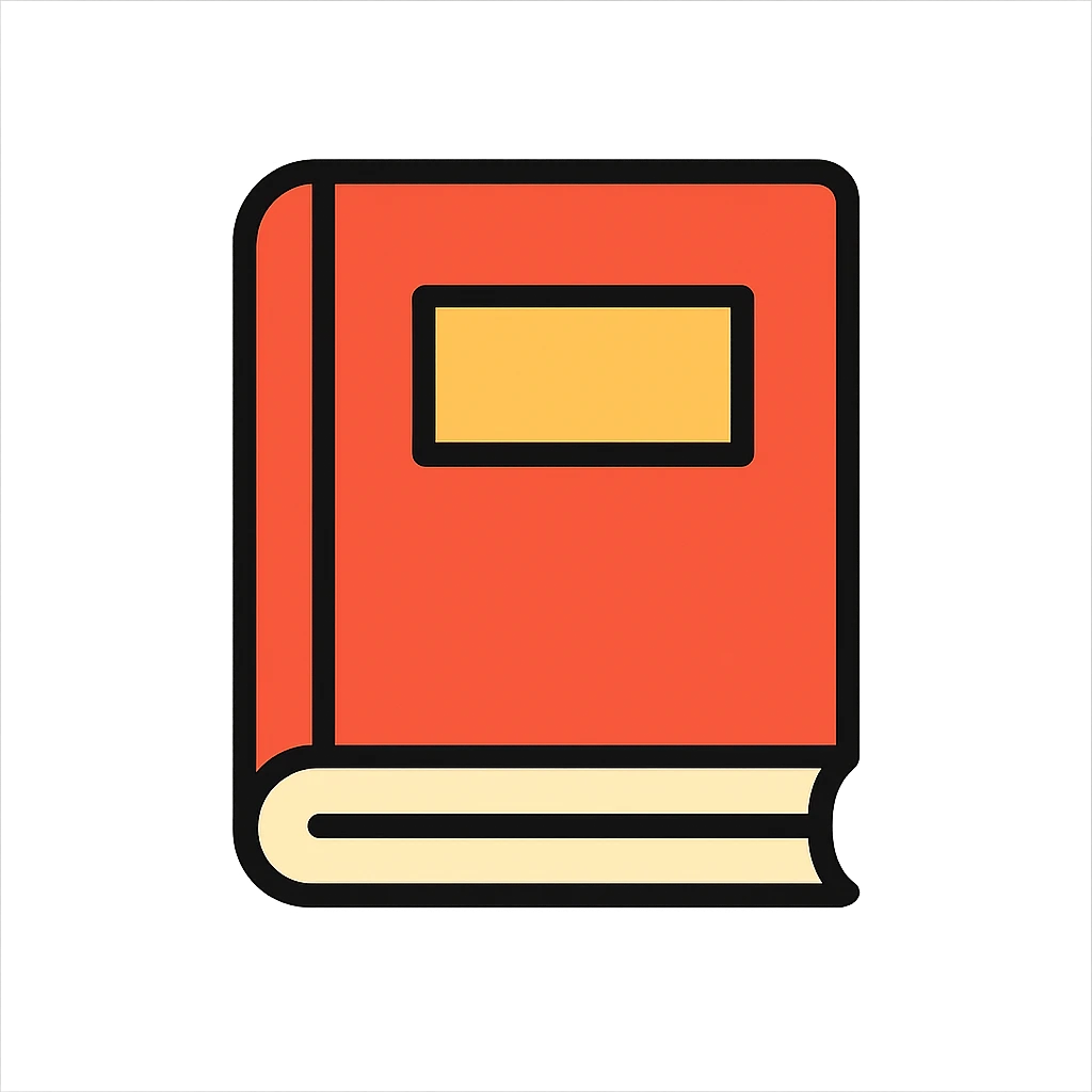 colorful icon style, book theme emoji