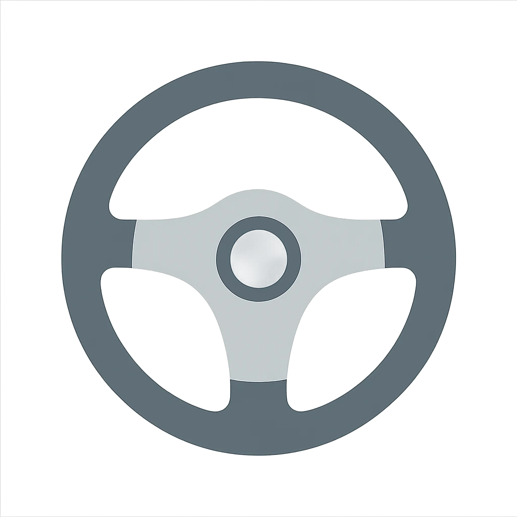 BMW E30 steering wheel, minimal flat color icon style emoji