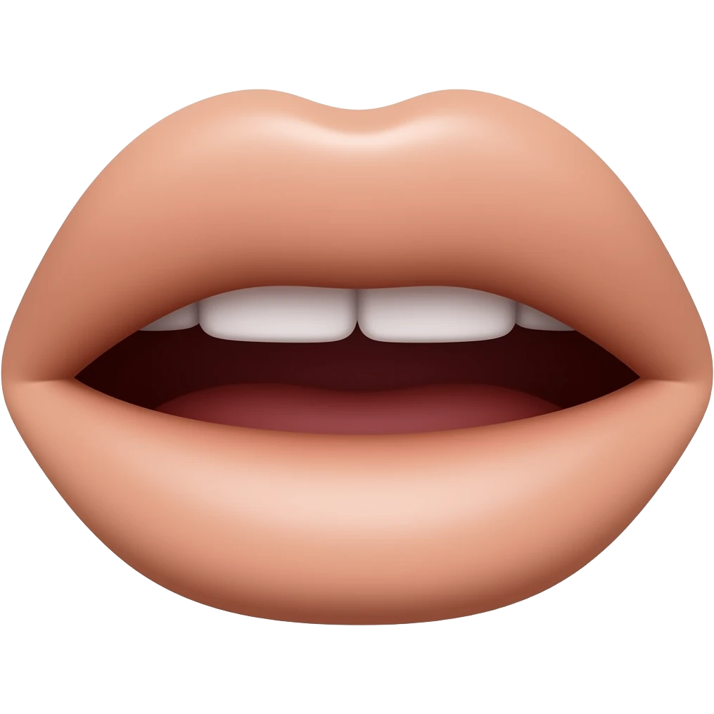 A little mouth close of a cartoon emoji