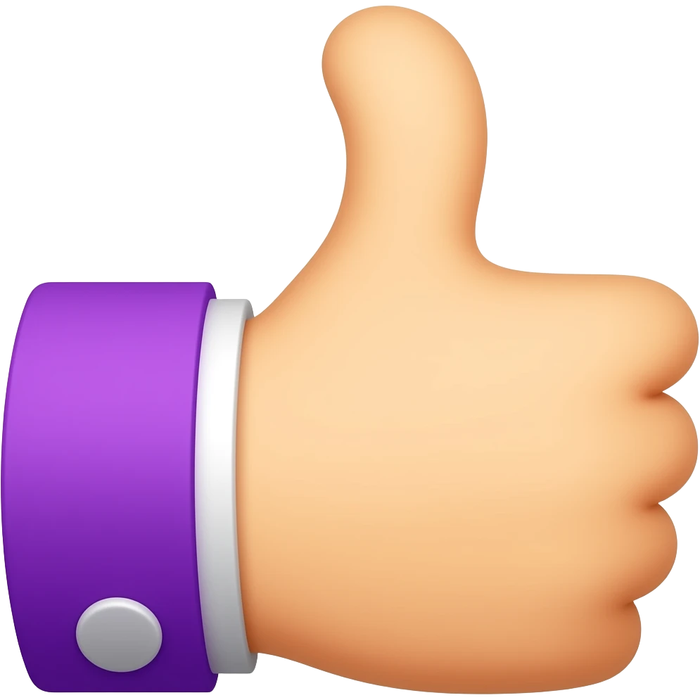 Emoji of nicely done  in purlpe and orange, clipart emoji