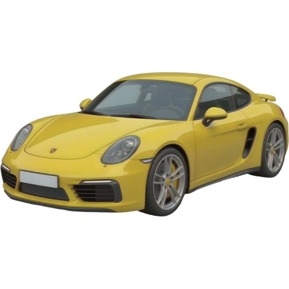 yellow sports car, realistic, no people, clean studio background, car photography emoji