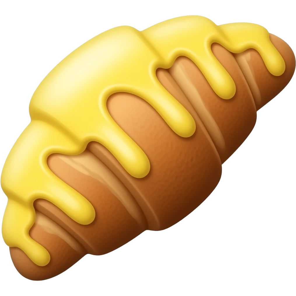 Croissant with drizzled Yellow icing emoji