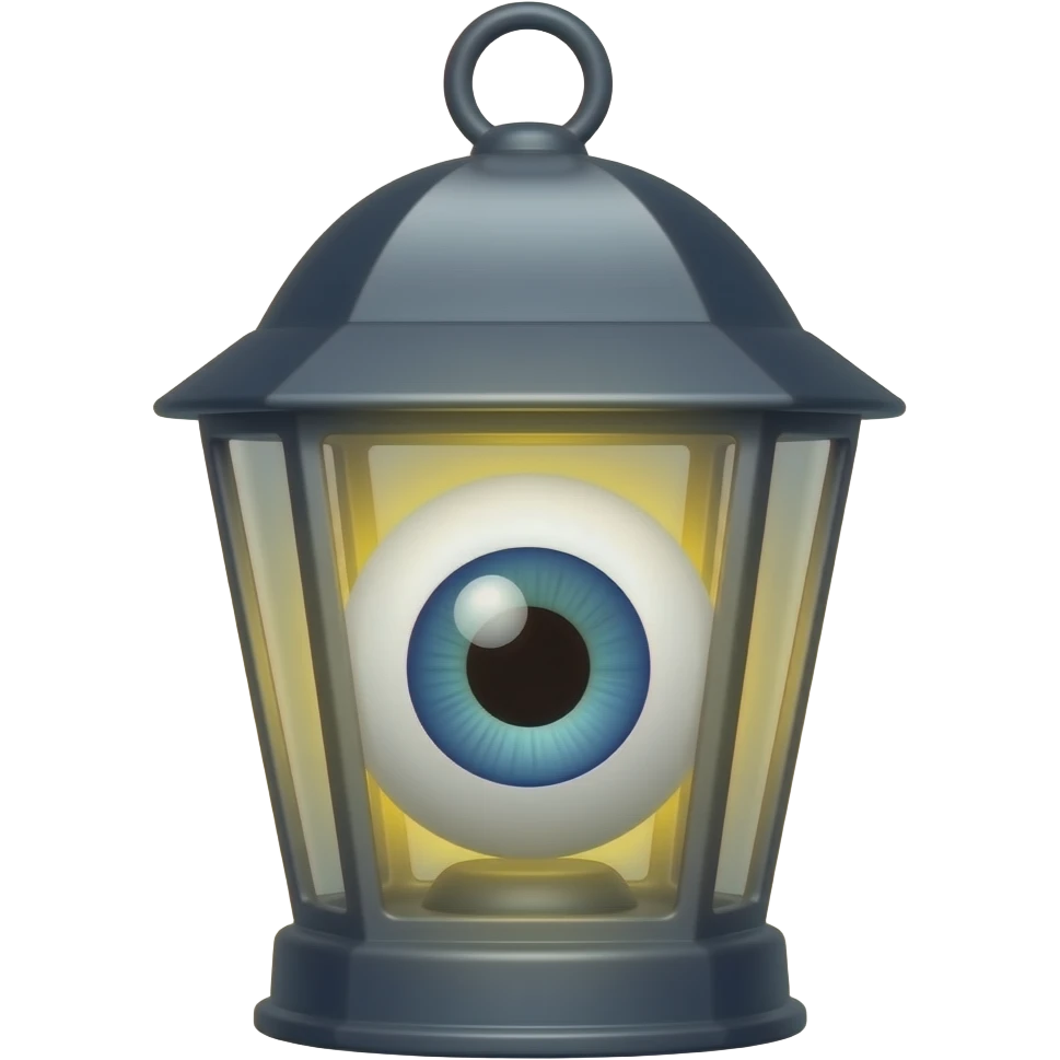 A lantern with one big eye emoji