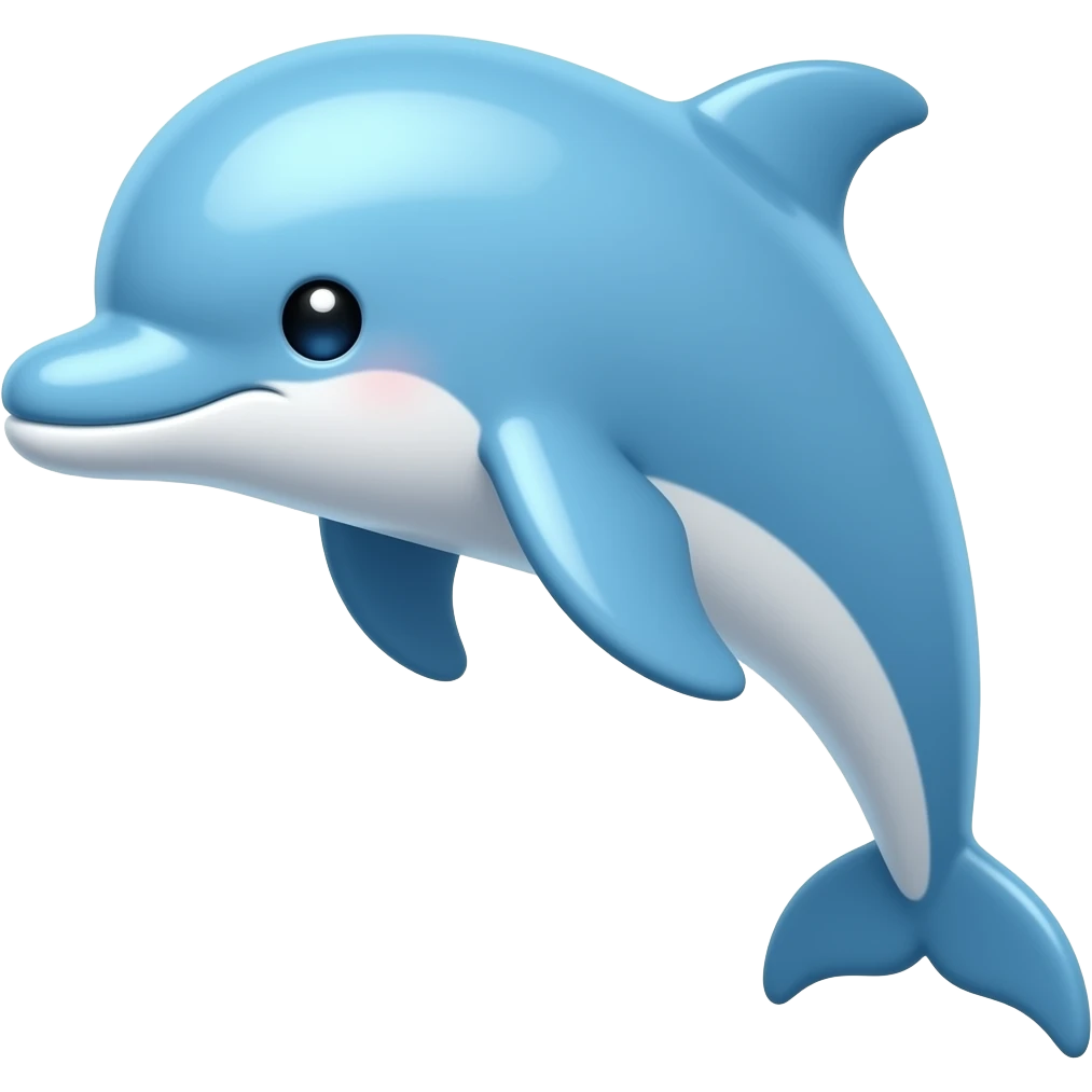 a very cute dolphin blue  glossy emoji