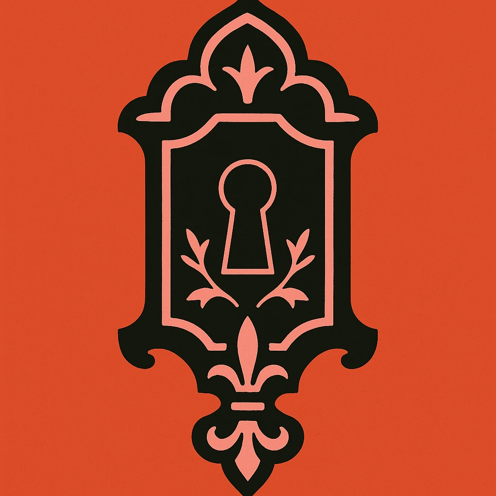 a gothic object in black and pink, ornate and moody, with gothic motifs emoji