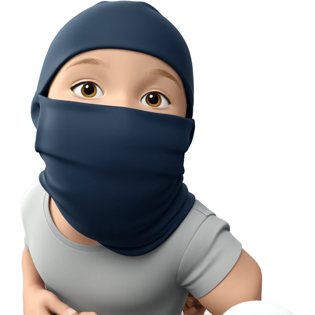 boy in hat with mask emoji